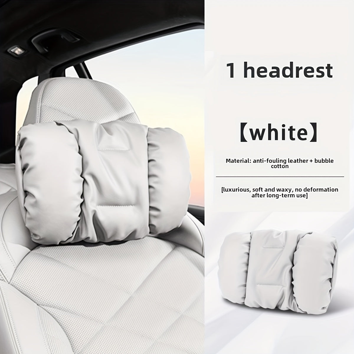 Car Headrest and Lumbar Pillow Ergonomic Foam Cushion for SUV Truck Back Support