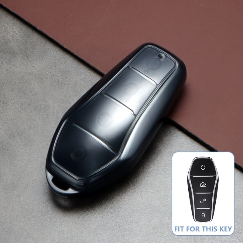 Universal TPU Car Remote Key Cover with Keychain for 4-Button Keys