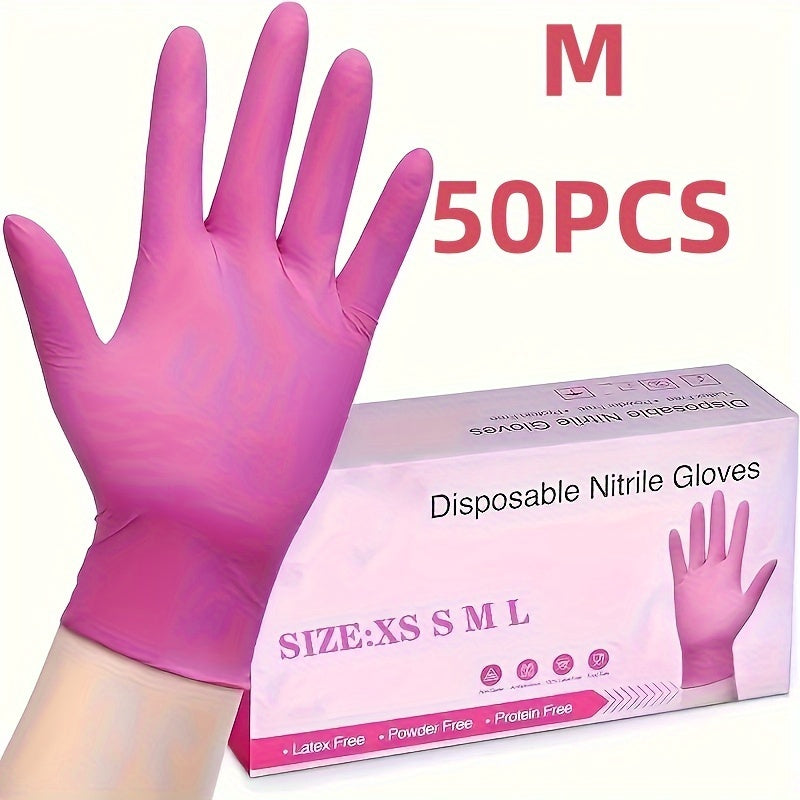 Одноразовые перчатки светло-розового цвета для уборки.