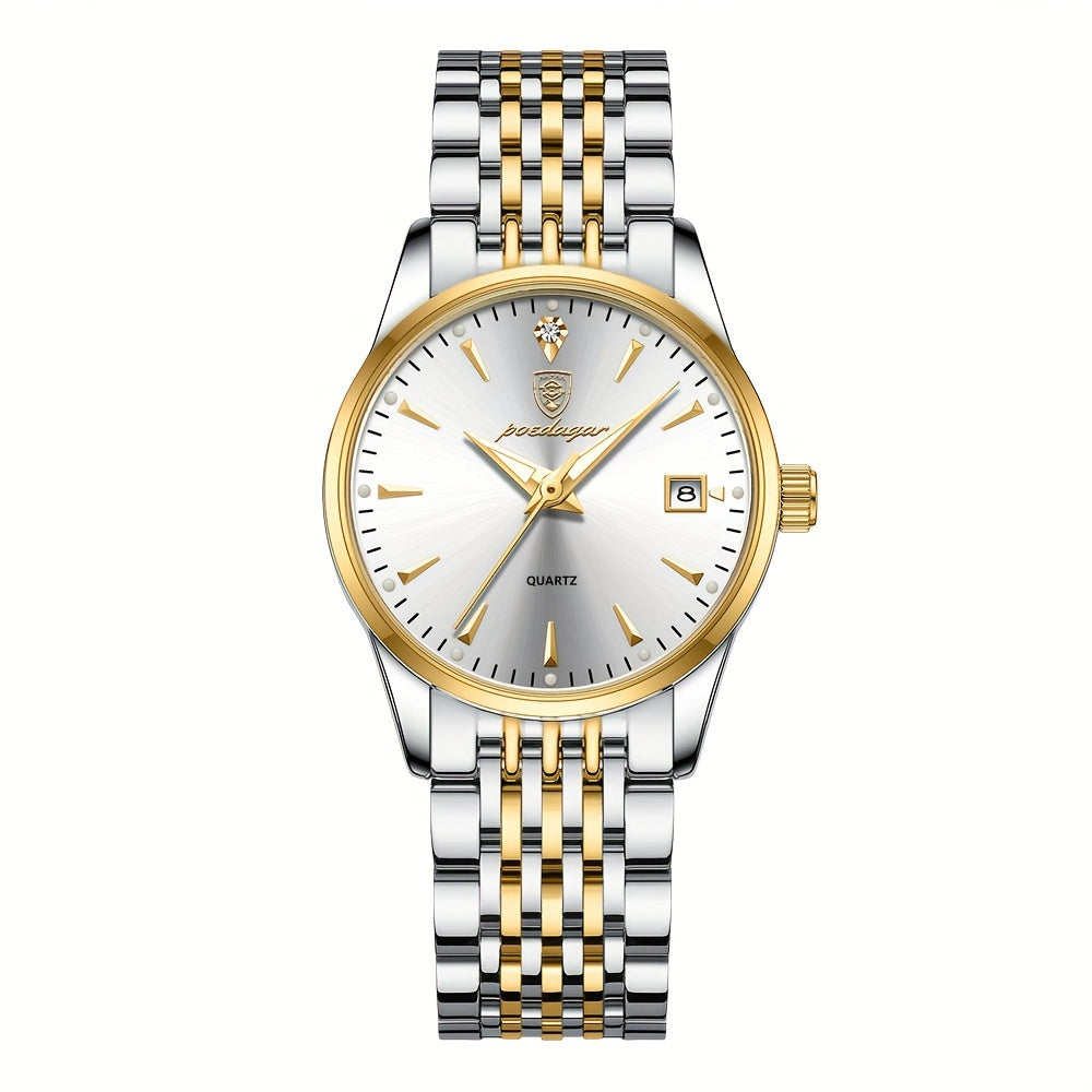 Women's Quartz Watch with Luminous Display Stainless Steel Calendar Date Analog