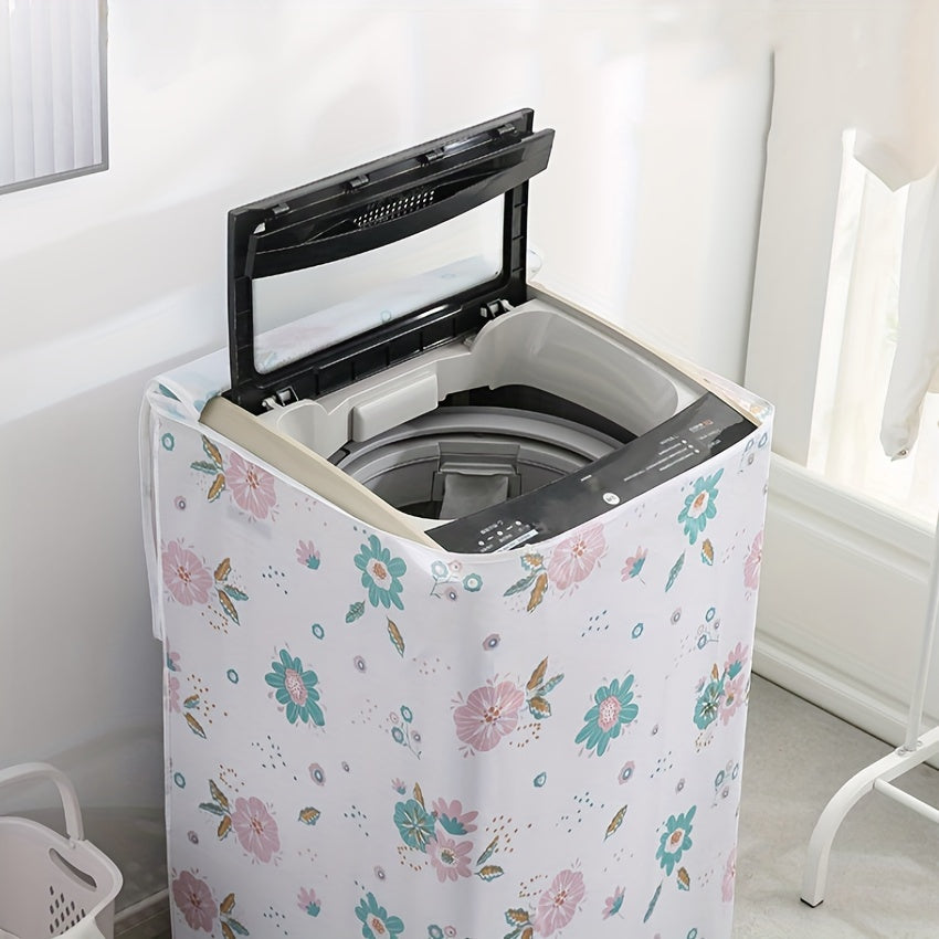 Cubierta de tela impermeable para electrodomésticos para lavadoras, funda antipolvo con diseño de tapa abatible