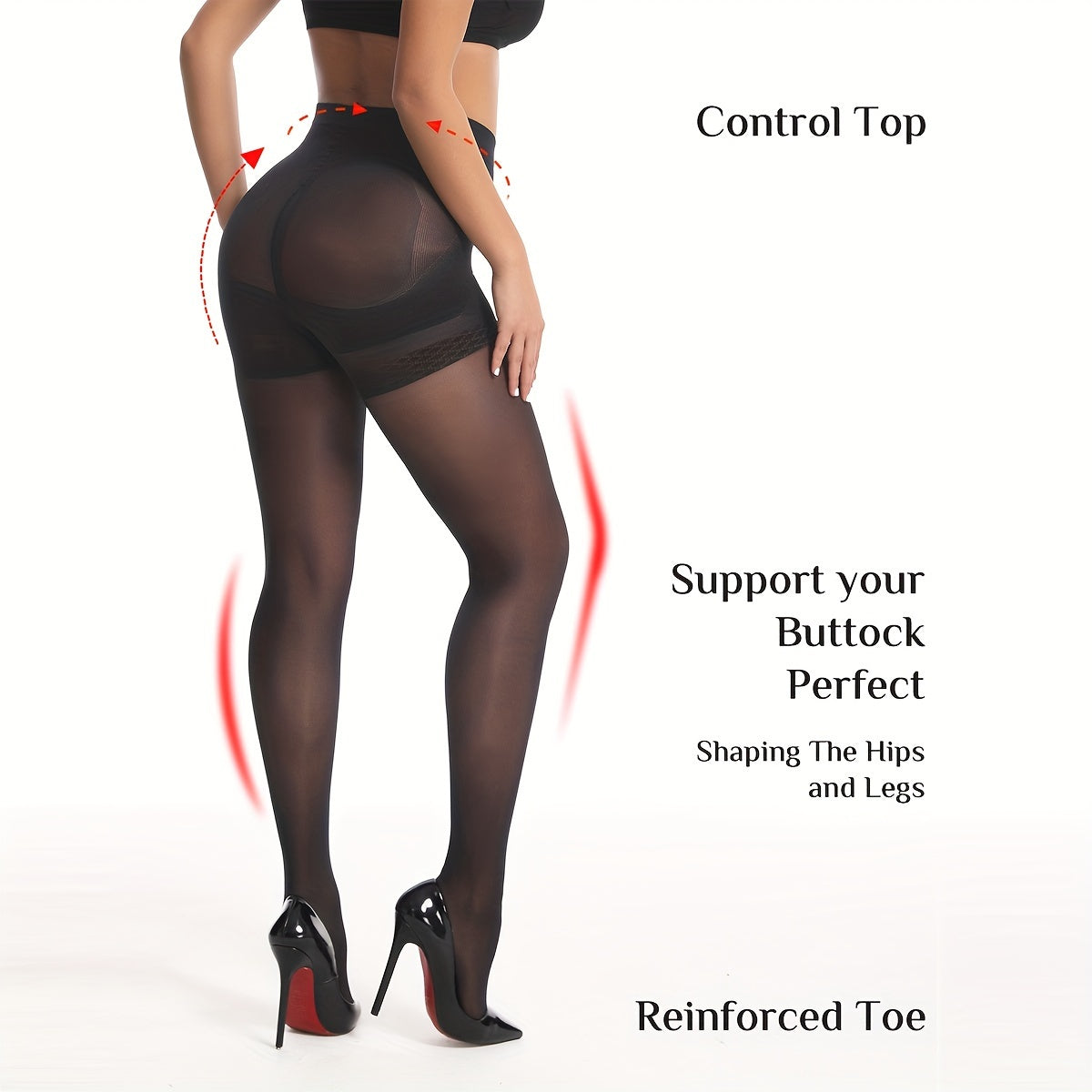 High Waist Tummy Control Pantyhose with Butt Lifting in Size 40D