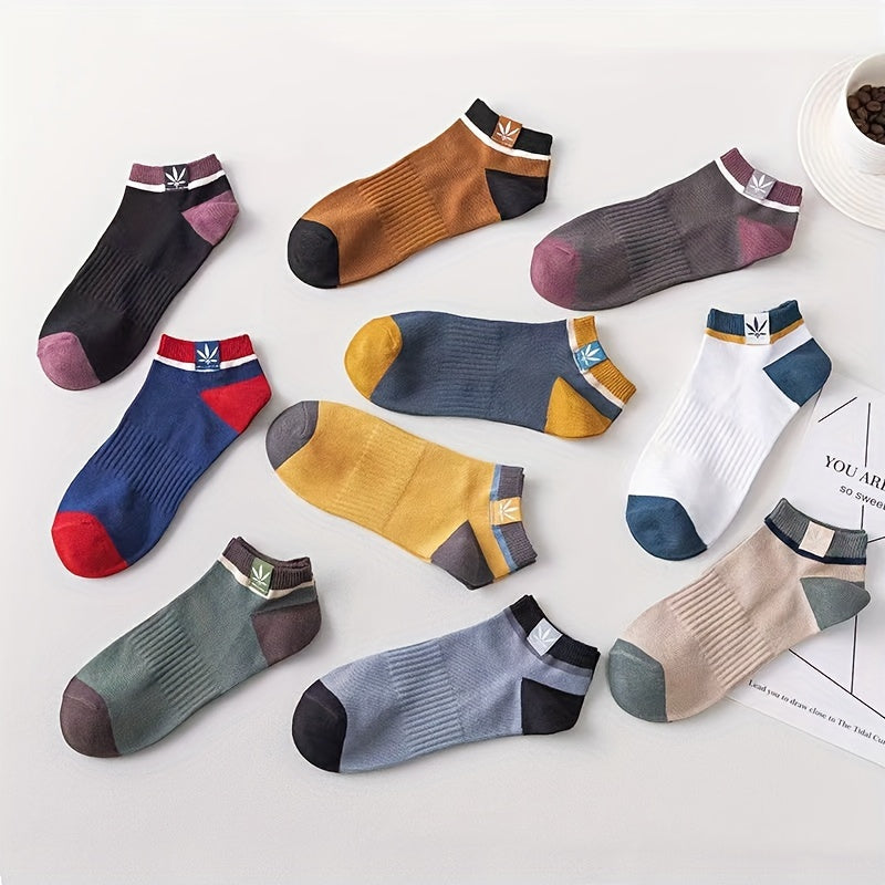 Men's No-Show Socks 10 Pairs Breathable Anti-Odor Sweat-Absorbent Lightweight