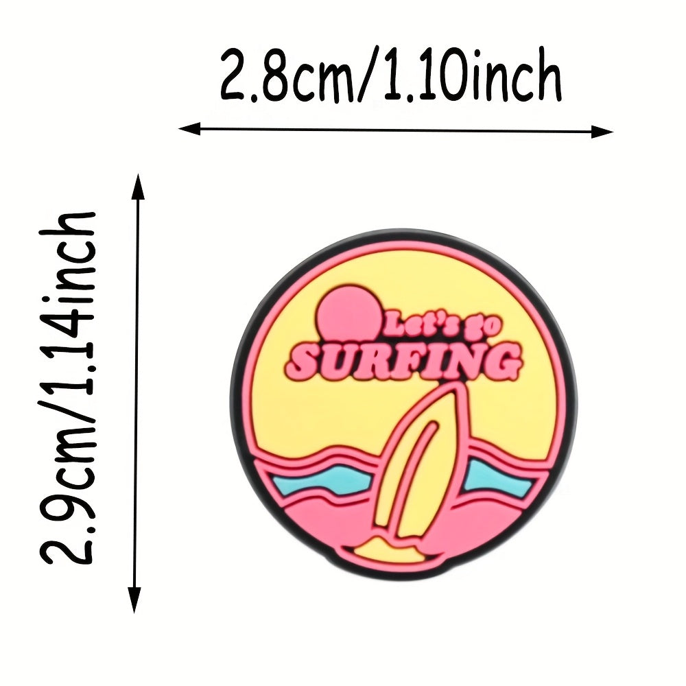 19Pcs Surfing Shoe Charms Set Plastic Shoe Buckle Decorations Beach Party Favors