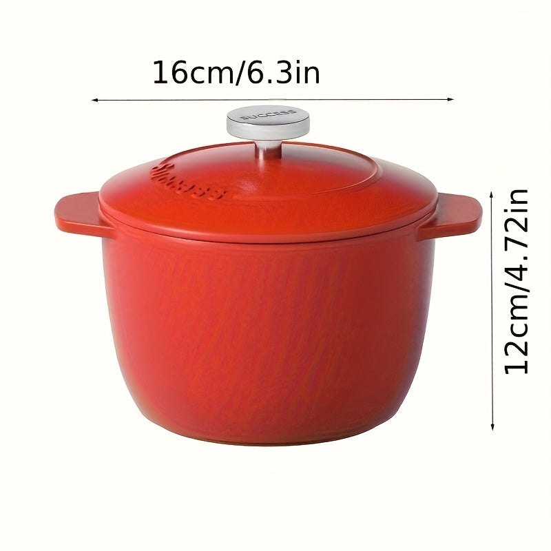 Enamel Cast Iron Dutch Oven Set 1-Piece Stovetop Pressure Cooker Non-Stick