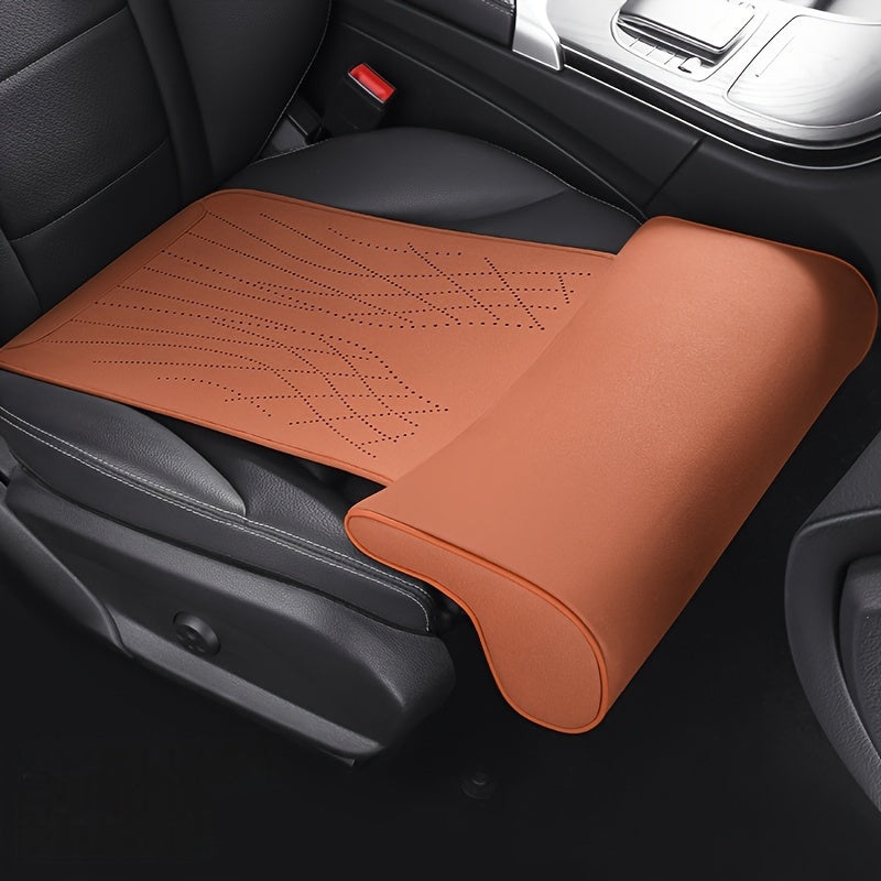Car Seat Thigh Support Cushion Nappa Leather Memory Foam for Long Drives