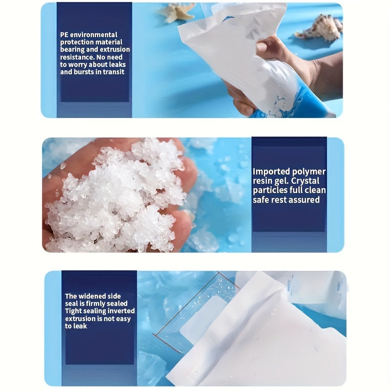 Set of 5 to 10 Reusable Ice Packs for Food Storage and Cold Chain Preservation