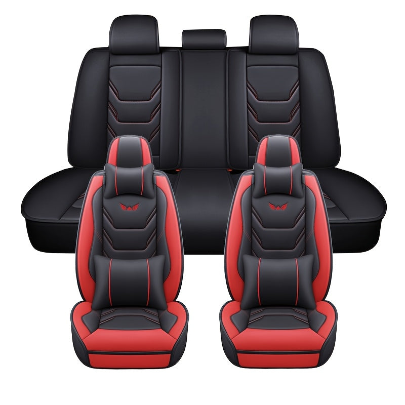 Universal Faux Leather Car Seat Cover Set for All Seats Four Seasons