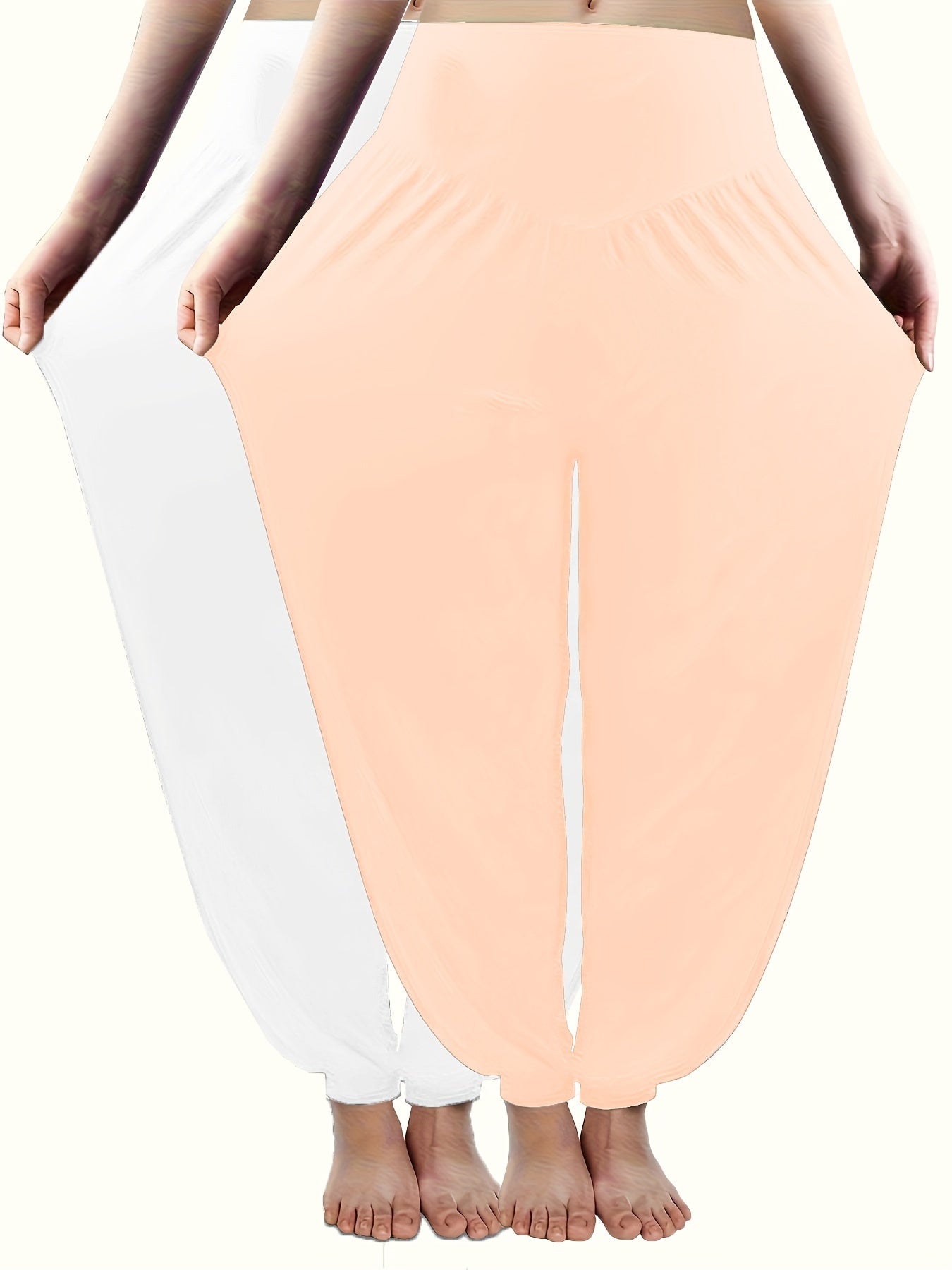 Women's Plus Size High Waist Jogger Pants Black Gray Stretchy Knit Fabric Casual Activewear