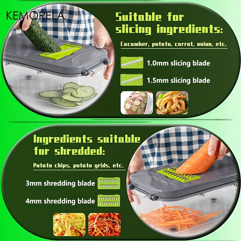 22-in-1 Mandoline Slicer Set with 13 Stainless Steel Blades, Vegetable Chopper