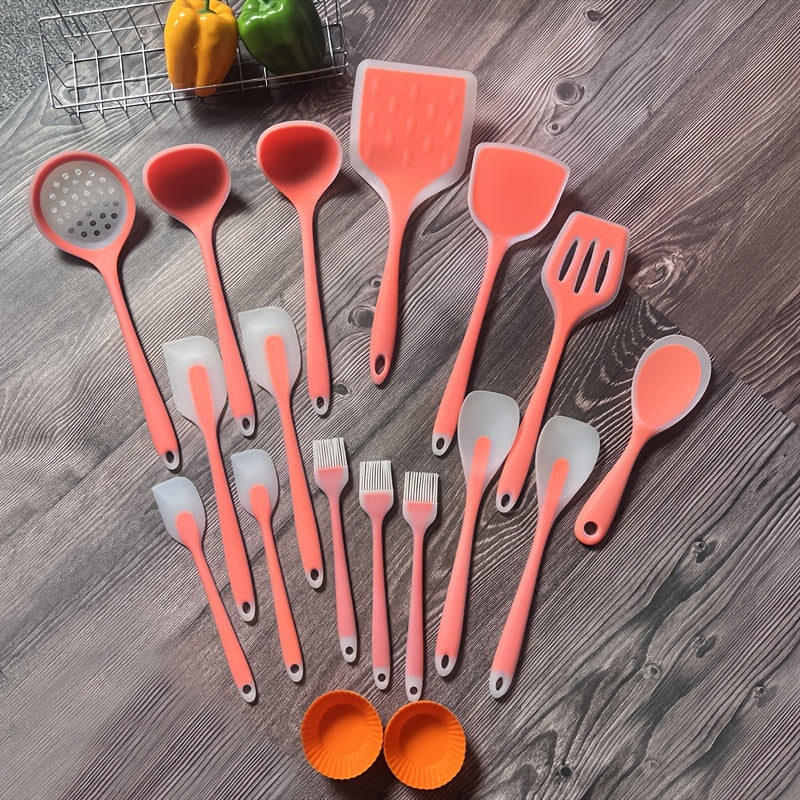 Silicone Kitchen Utensil Set 46 Pieces Non-Stick Cookware Safe Spatulas Spoons