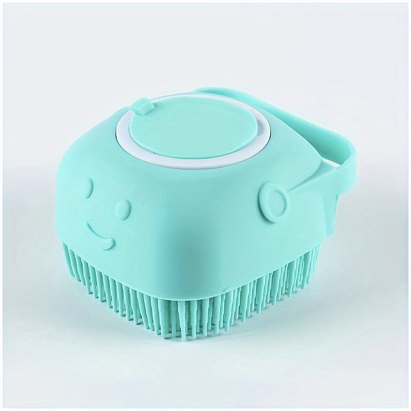 Silicone Pet Shampoo Brush with Dispenser for Dogs and Cats No Batteries Needed