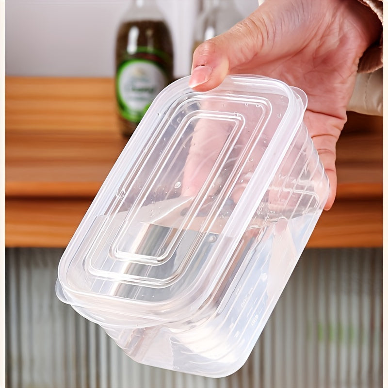 5-Pack 700ml Food Storage Containers BPA-Free Clear Plastic with Lids Stackable Freezer Safe