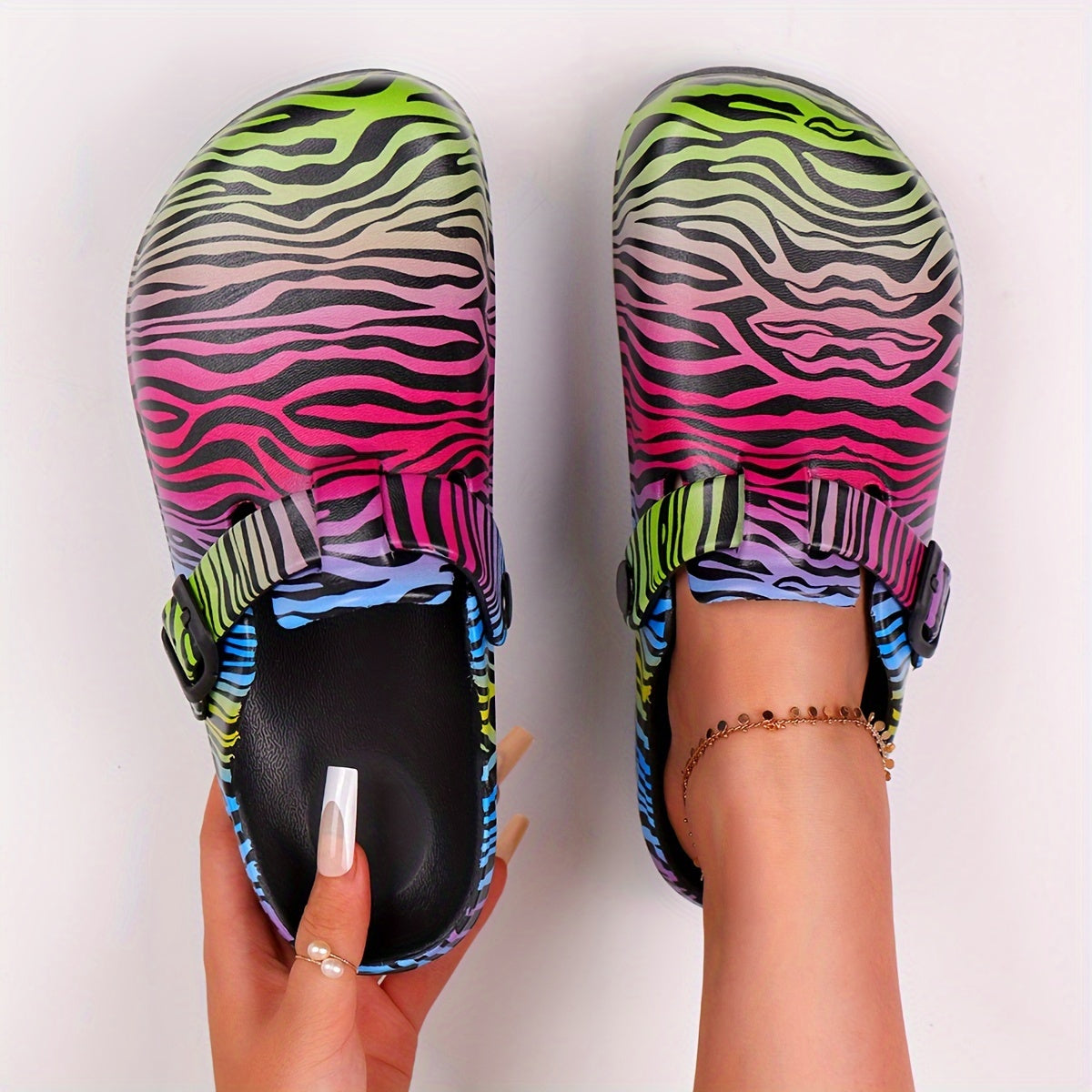 Women's Cotton Print Garden Slippers Soft Sole Pillow Shoes Lightweight Slip-ons