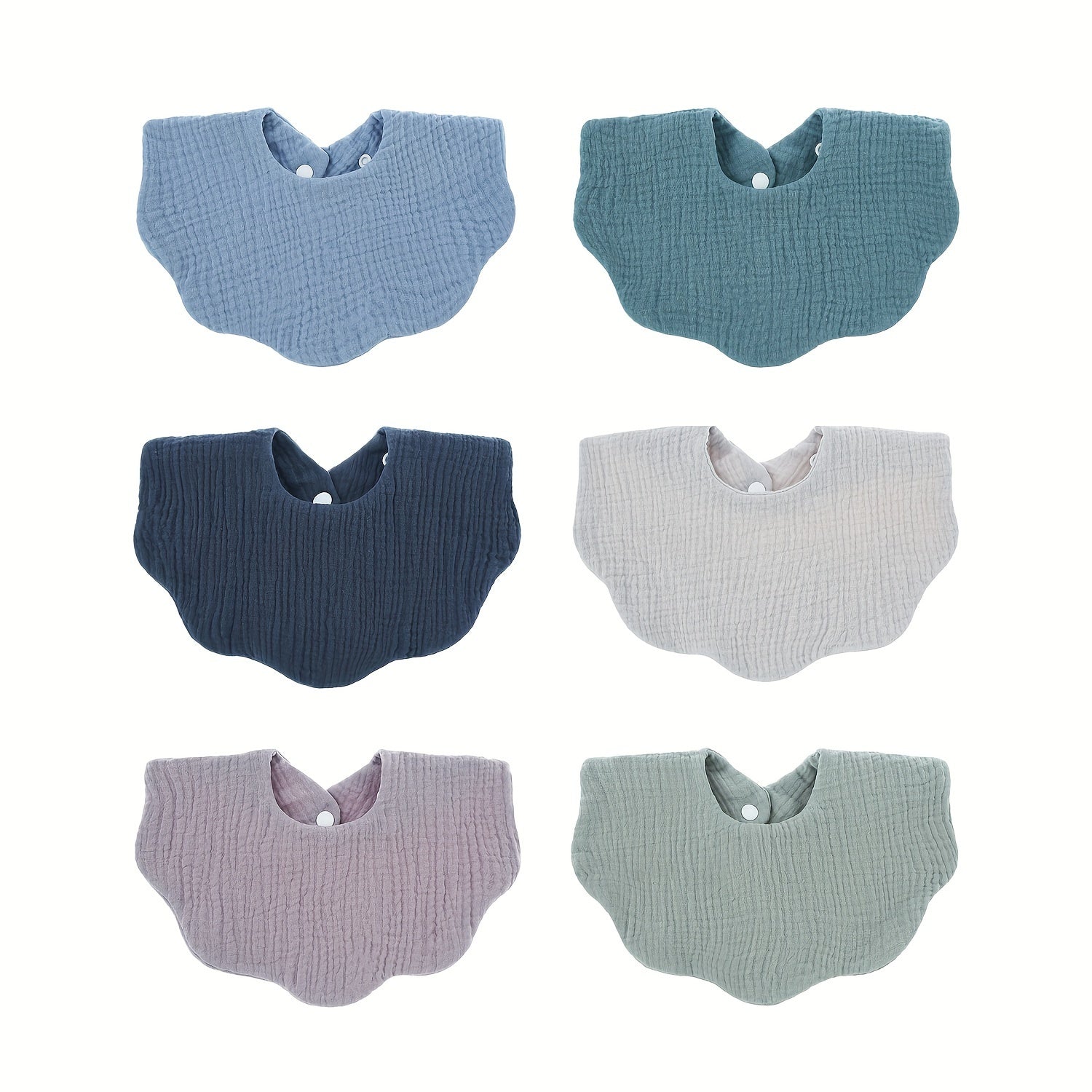 Set of 6 Muslin Baby Bibs Bandana Drool Bibs Soft Absorbent Fabric Gift for Newborns and Toddlers