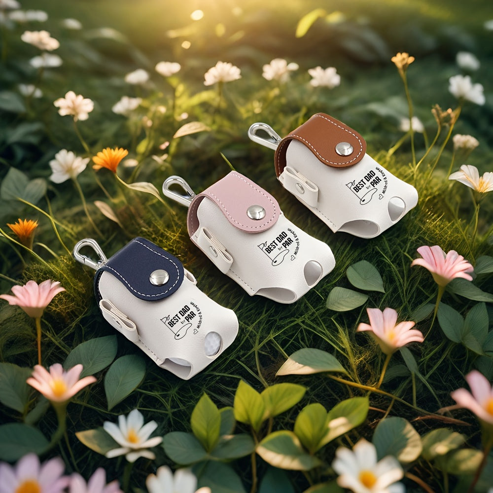 Индивидуальный кожаный держатель для гольф-мячей с зажимом, с гравировкой, органайзер для тиков, для гольфистов