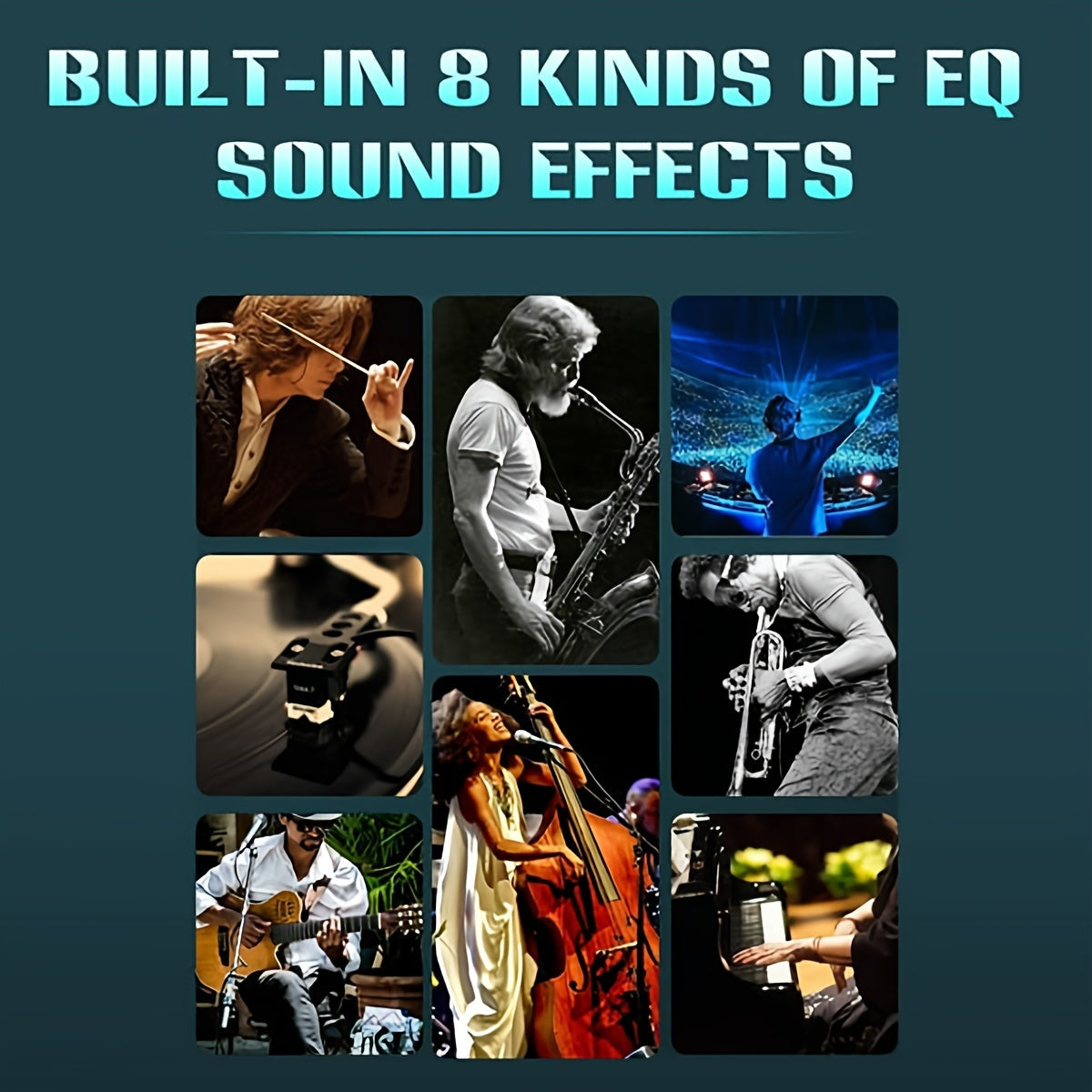 Wireless Neckband Earbuds with Microphone 120H Playback HiFi Stereo Sweatproof for Gym Running