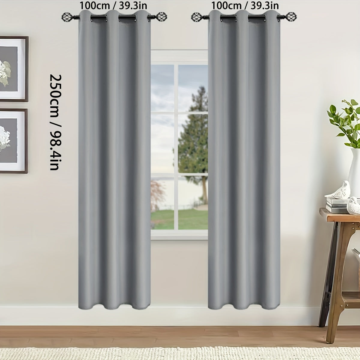 Blackout Curtains for Bedroom and Living Room, UV Protection, Easy Slide