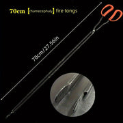 Adjustable Iron Fireplace Tongs for BBQ Camping and Grilling 60-70cm