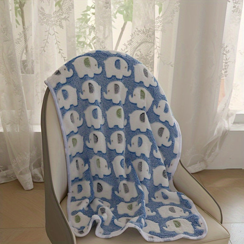 Pet Dog Blanket Polyester Fiber Stain Resistant Machine Wash Small Medium Large Dogs Elephant Design