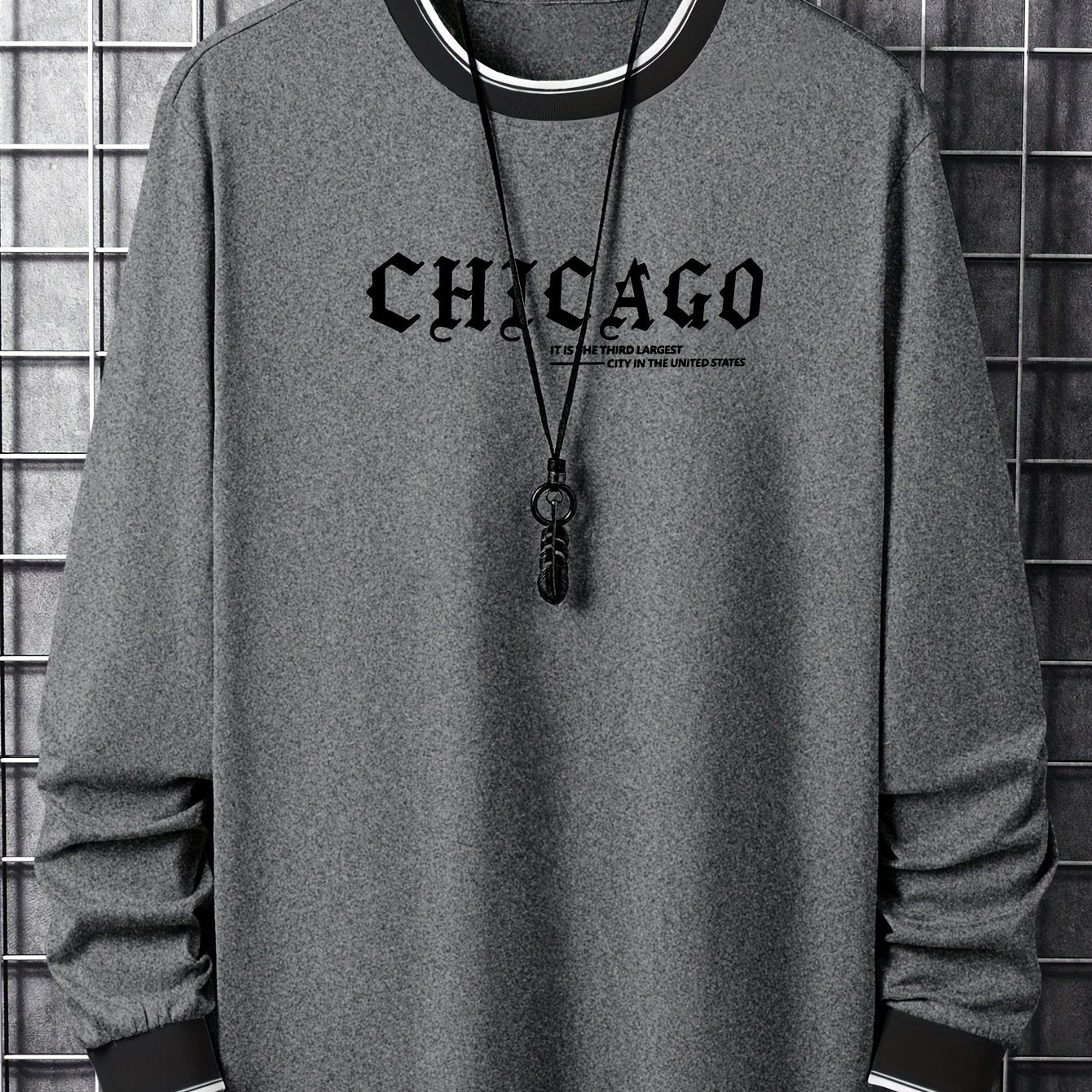 Men's Long Sleeve T-Shirt High Stretch Casual Alphabets Spring Fall Outdoor