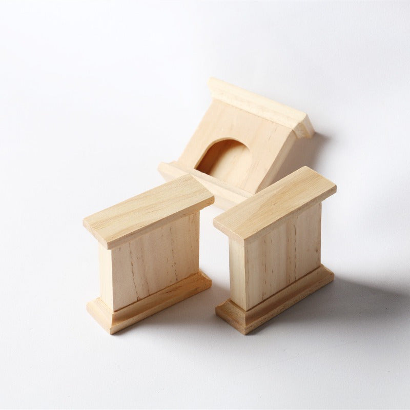 Miniature Wooden Fireplace 1/12 Scale for DIY Photography and Living Room Decor