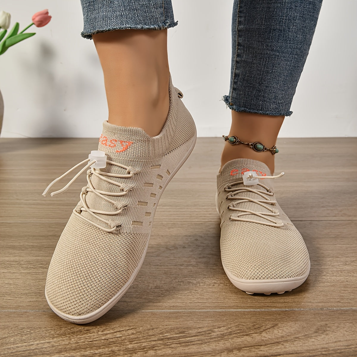 Women Lightweight Casual Slip-On Sneakers Breathable Fabric All-Season