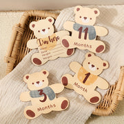 First Year Milestone Teddy Bear Photo Props Set for Birth Announcements and Celebrations