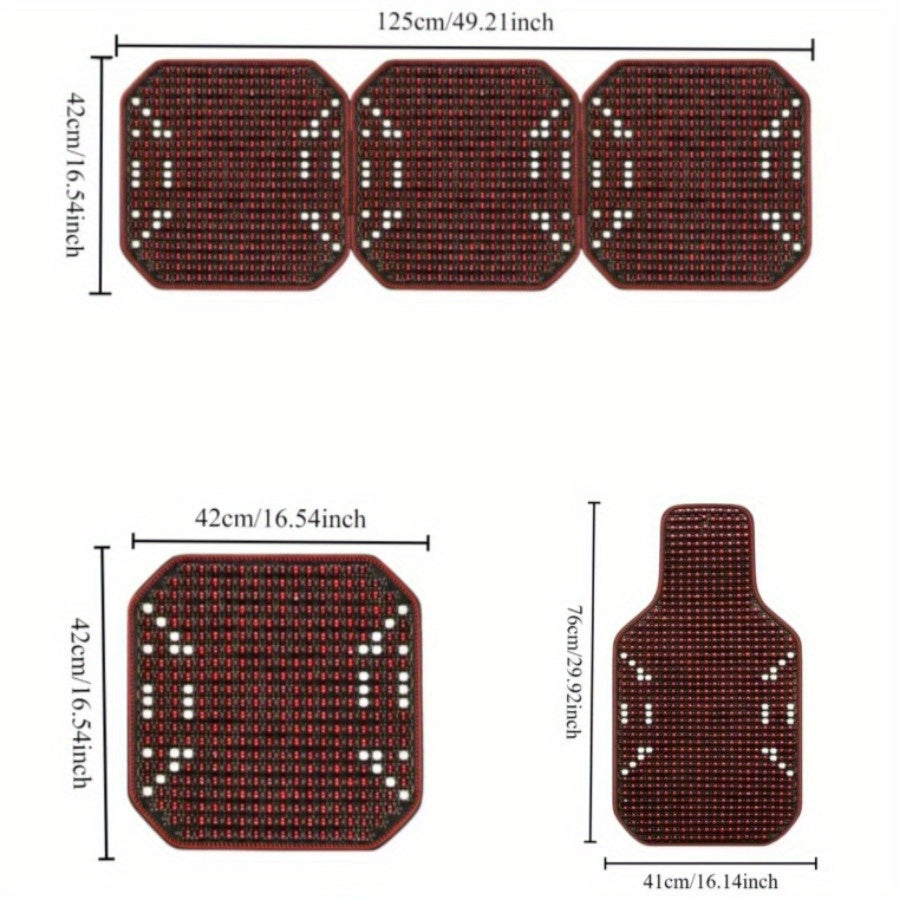 Car Seat Cushion Summer Cooling Mat Wooden Bead Ventilated Seat Pad