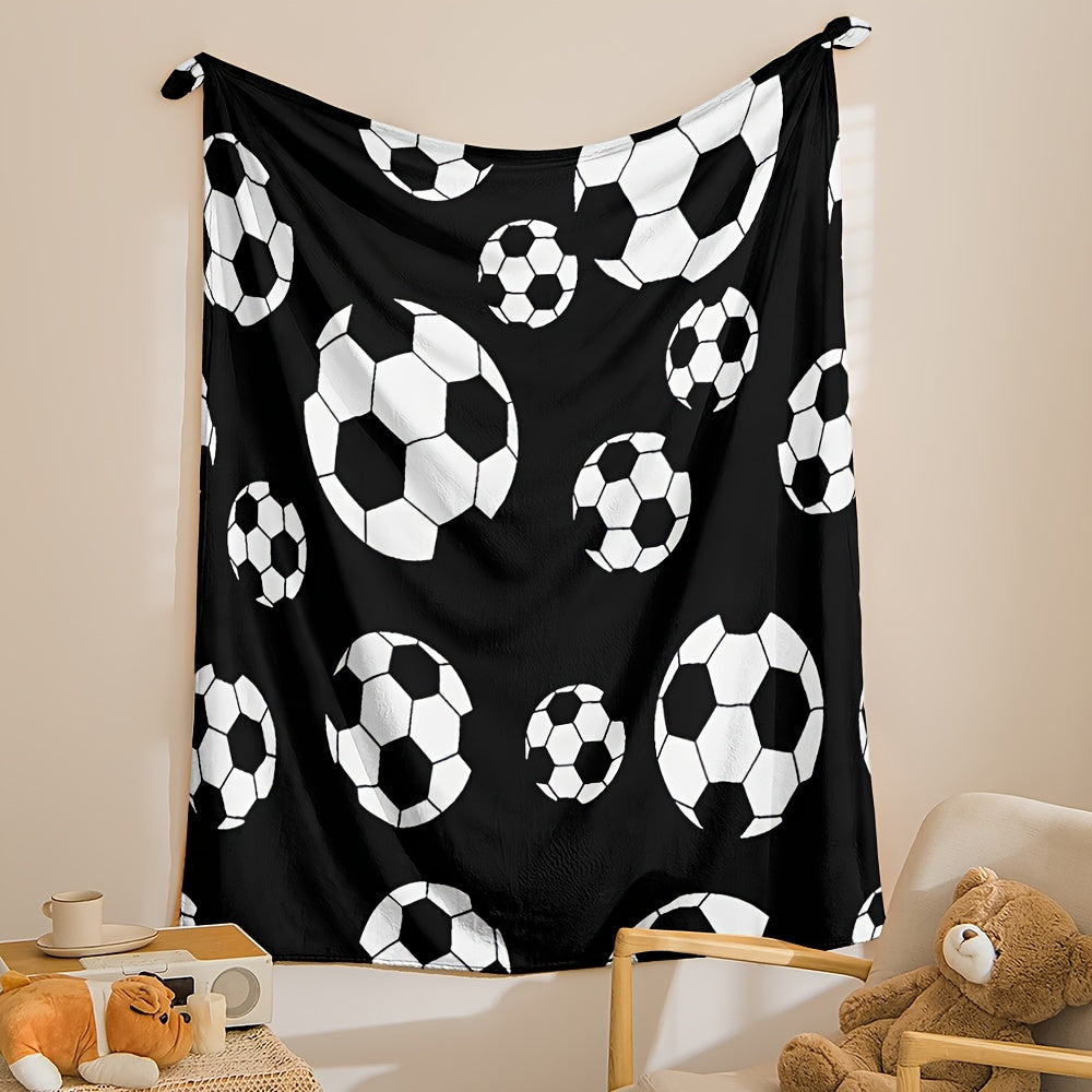 Manta de fútbol suave y cálida con estampado para sofá, cama, camping y viajes