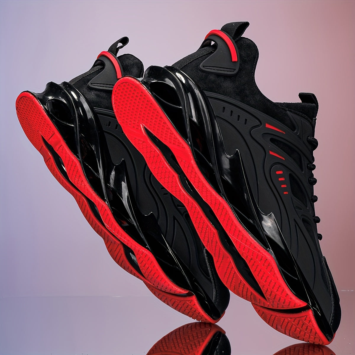 Men's Low-Top Sneakers with PU Upper Rubber Sole Casual Sports Shoes