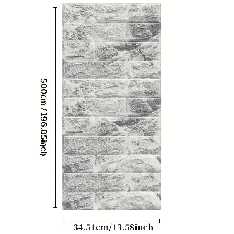3D Brick Wallpaper Stickers Self-Adhesive Foam Wall Tiles Waterproof Moisture-Proof for Living Room Bedroom Dorm