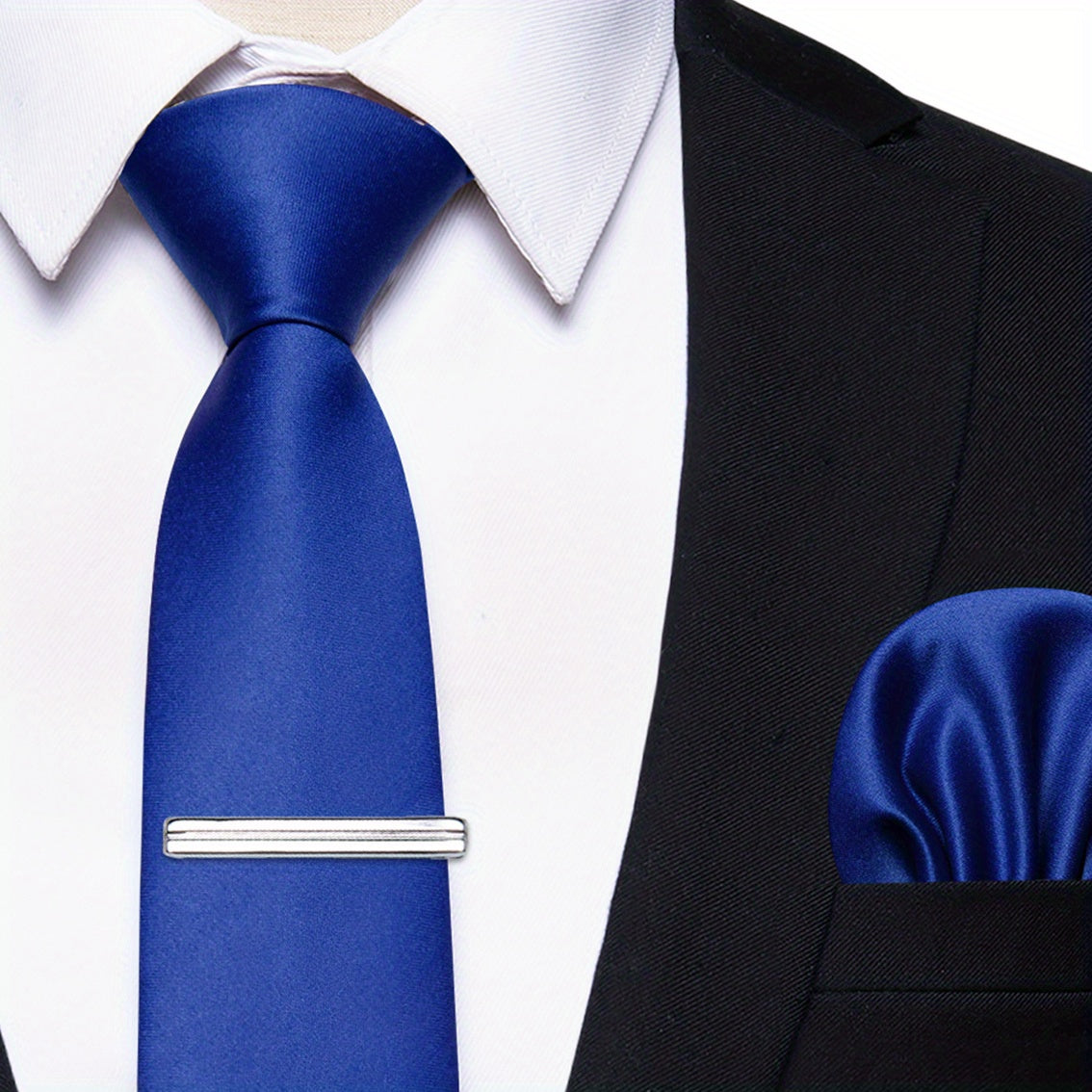 Erkaklar uchun bir rangli galstuk klipi, to'ylar, partiyalar va rasmiy kiyimlar uchun