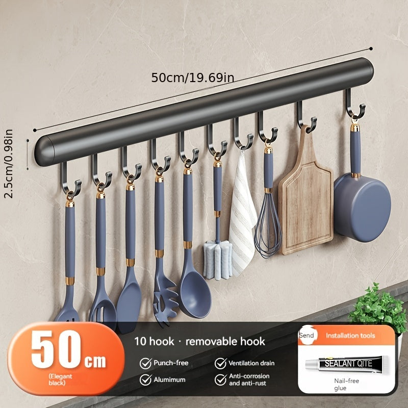 Kitchen Wall Hook Space Aluminum for Spatulas Keys Spoons 1 Piece