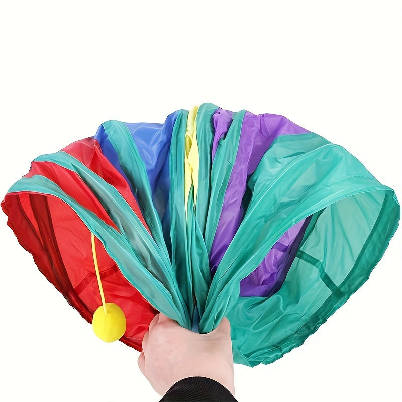 Plaid Foldable Cat Tunnel with Play Ball Durable Polyester Interactive Kitten Toy