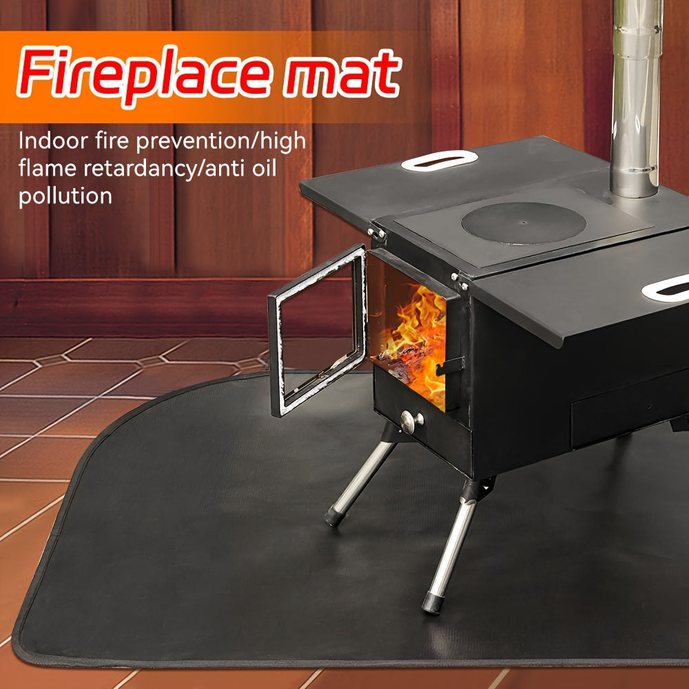 Fireproof Double-Layer Fiberglass Floor Mat for Wood Stoves 101.6x50.04cm