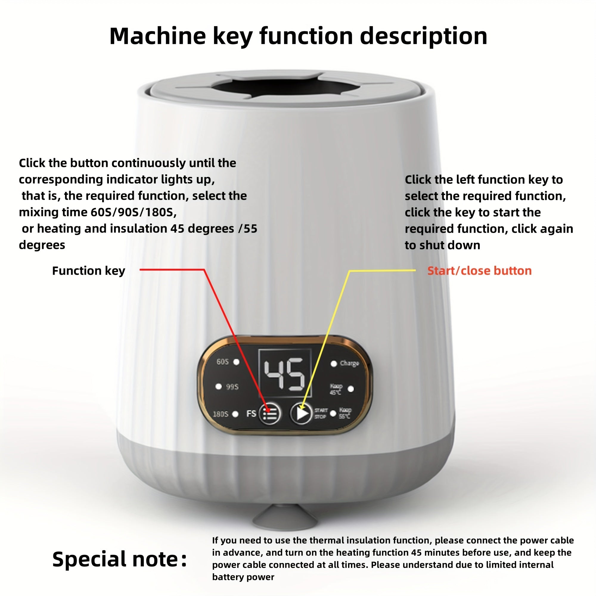 Smart Electric Milk Shaker 3-in-1 USB Rechargeable Portable Mixer with Adjustable Temperature for On-the-Go Feeding
