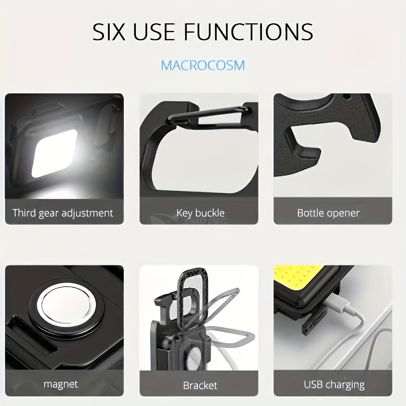 Luz LED de bolsillo para coche, interior, recargable, luz de trabajo portátil