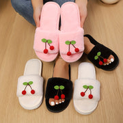 Women's Cherry Slip-On Indoor Slippers Soft Sole Lightweight Comfortable