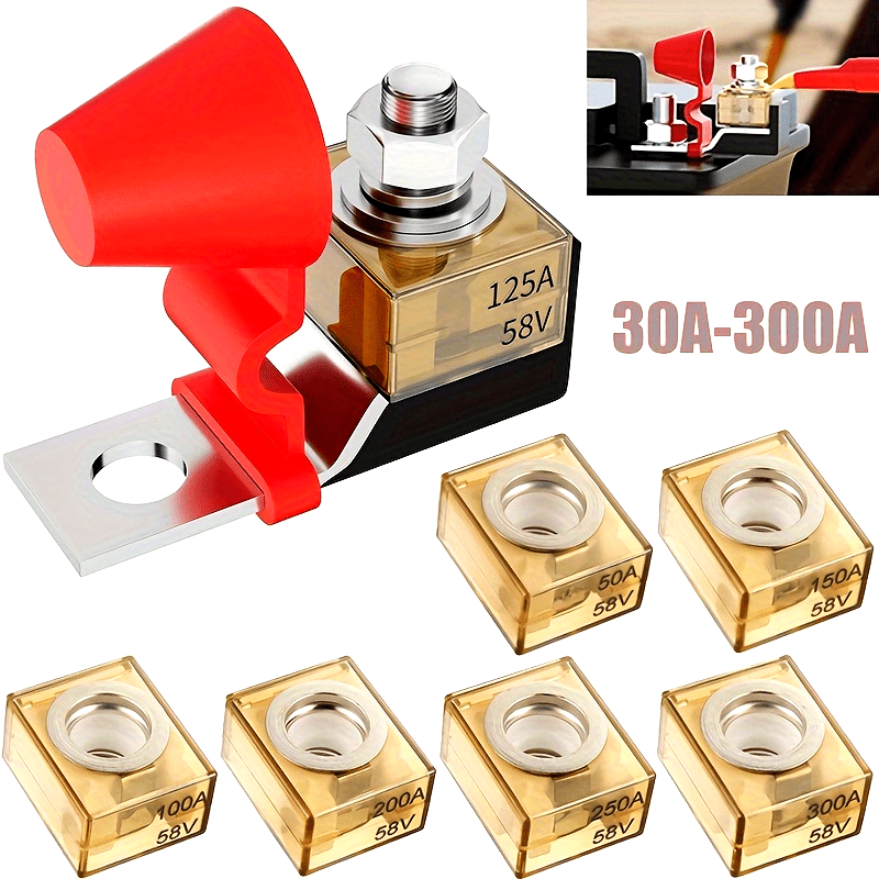 Marine-Grade Battery Fuse Kit 30A-300A Durable Terminal Blocks for Boats and Trucks