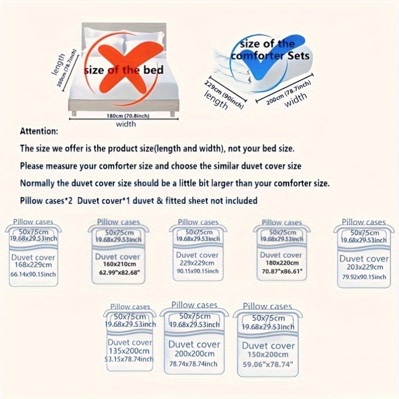 3-Piece Butterfly Print Duvet Cover Set Made of Soft Breathable Polyester All-Season Bedroom Decor