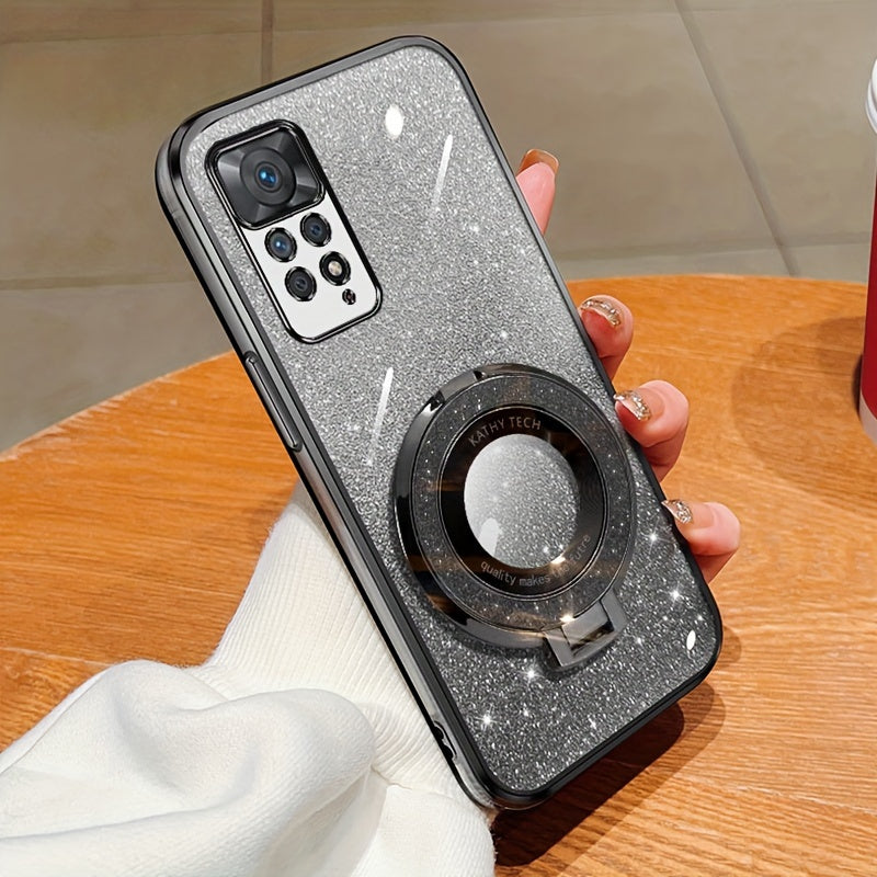 Magnetic Suction Phone Case for Redmi Series with Gradient Flash Powder Shockproof TPU