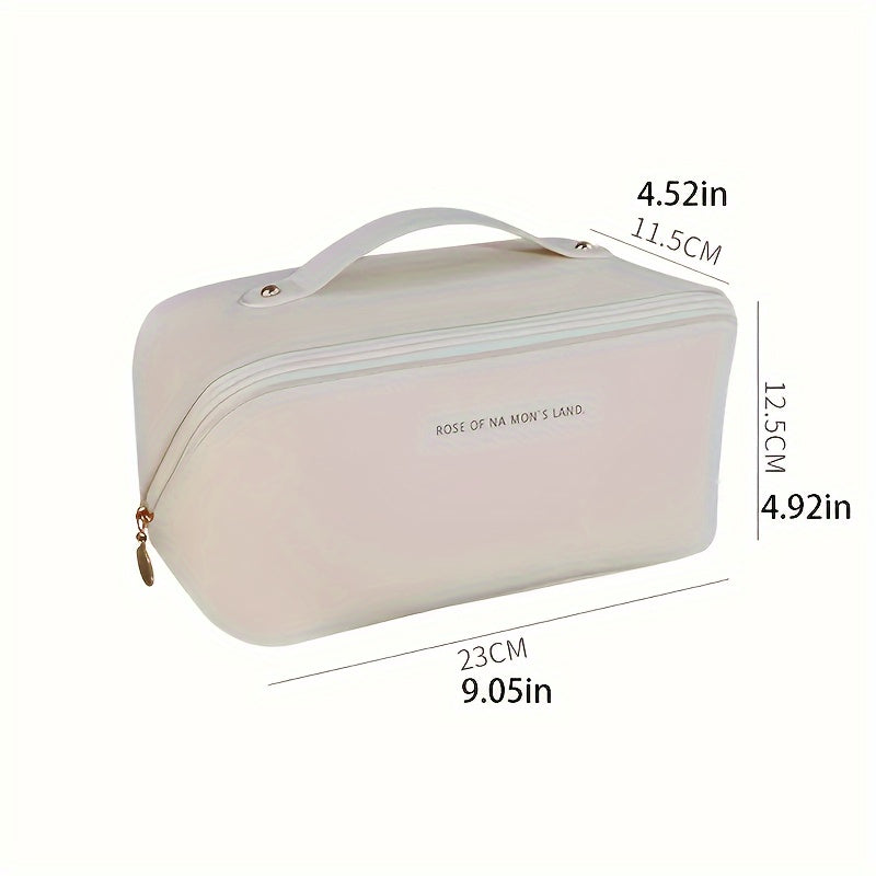 Water-Resistant Travel Toiletry Bag with Multiple Compartments Lightweight and Portable White