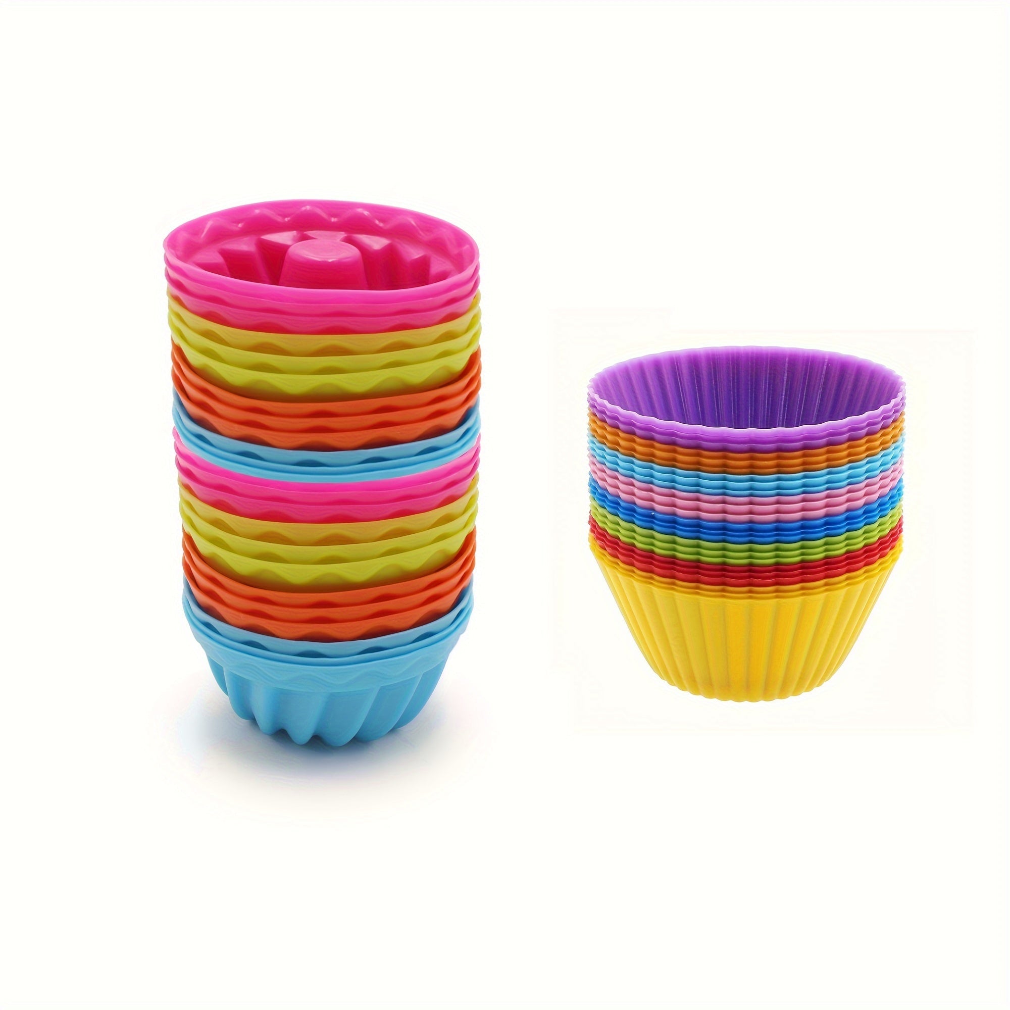 Silicone Bundt Cake Mold Set 12 Mini Fluted Cups 6.35cm Non-Stick Bakeware