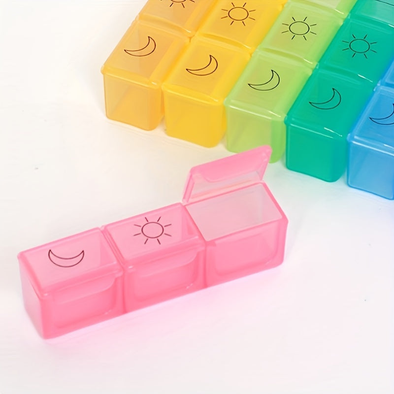 Large Capacity 21-Grid Pill Organizer Portable Plastic Medicine Storage Case