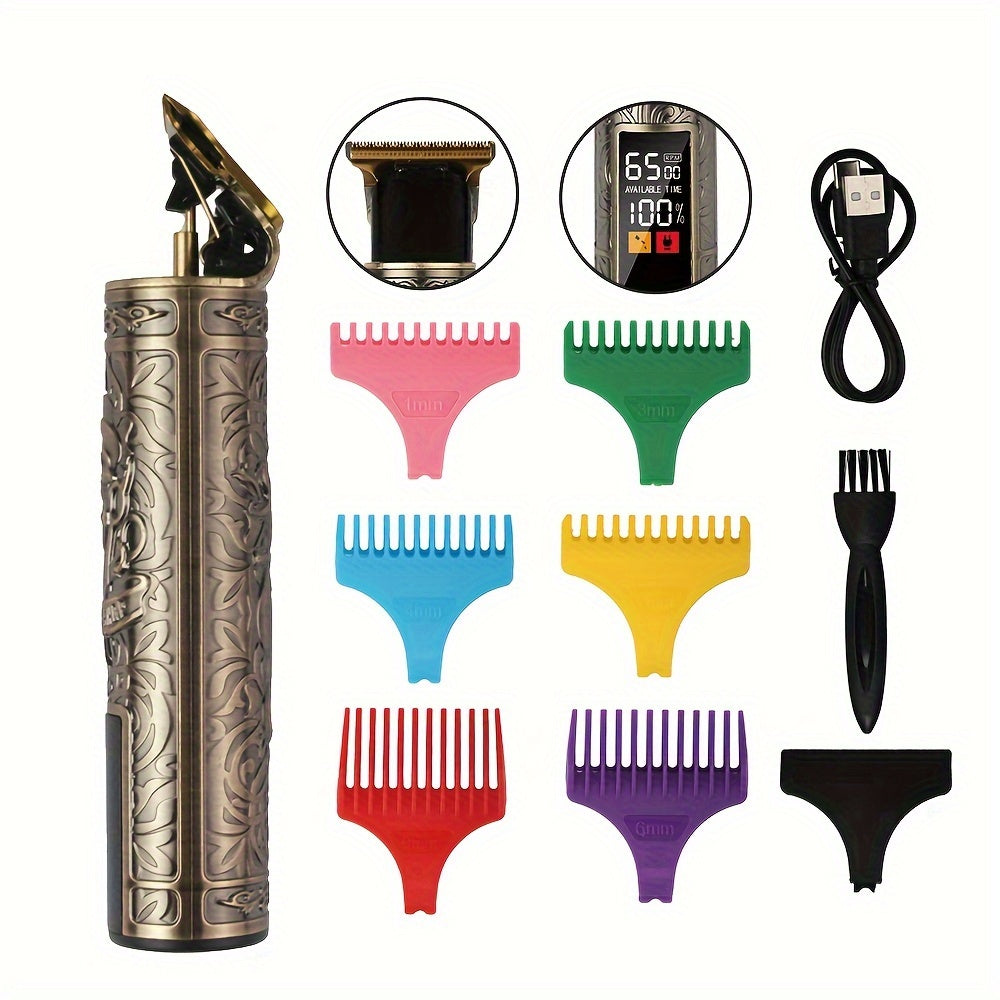 Zaryadlanadigan T-shaklidagi pichoq soch kesgichlari, USB zaryadlash, uyda ishlatiladigan simsiz trimmer.