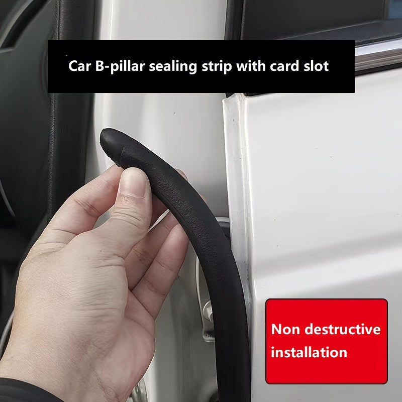 Car Door Edge Weatherstripping Seal Strip Set for B Pillar Rubber Protection