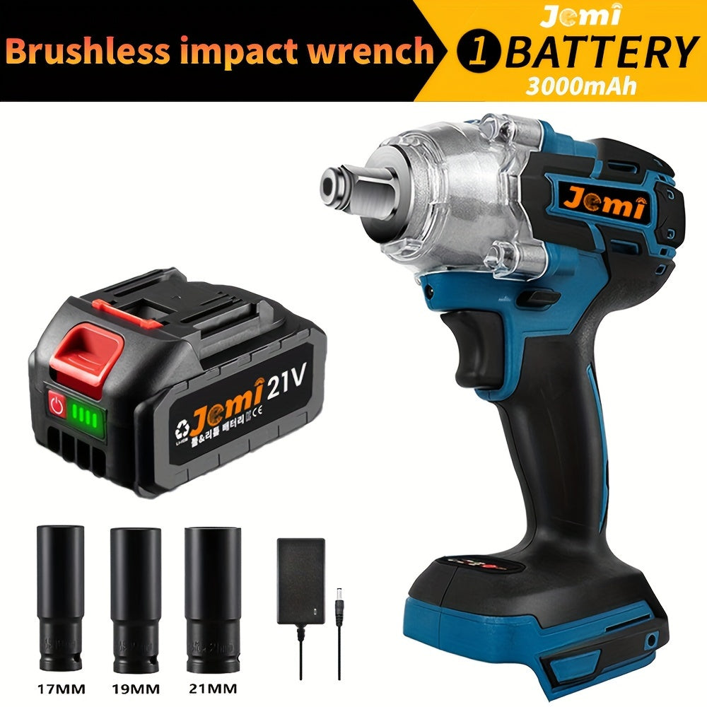 21V Brushless Cordless Impact Wrench with Variable Speed and High Torque