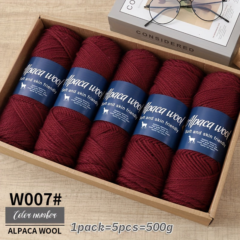 Multicolor Alpaca Wool Yarn Bundle 95 Percent Alpaca 5 Percent Polyester 100g Balls for Knitting Crocheting Winter Crafts