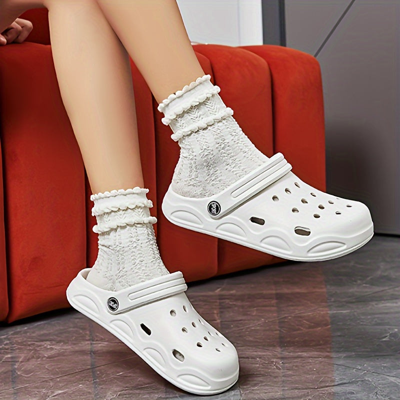 Unisex Elderly EVA Lightweight Flat Shoes for Home Garden Beach Casual